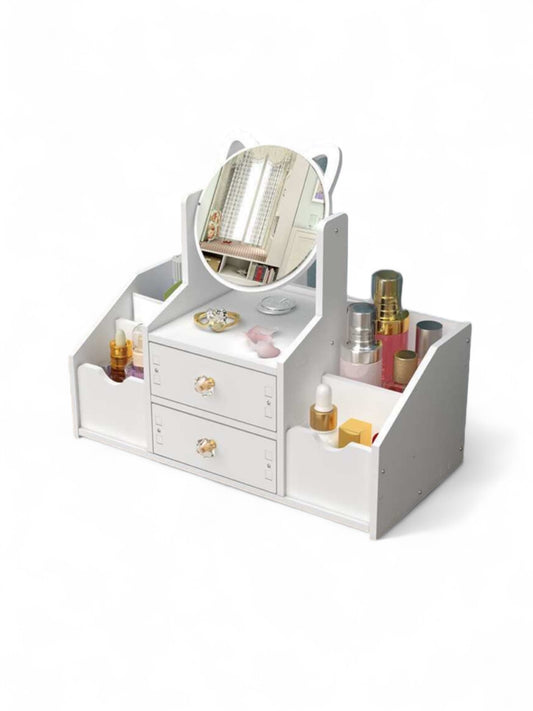 Kitty girls wooden organizer with mirror