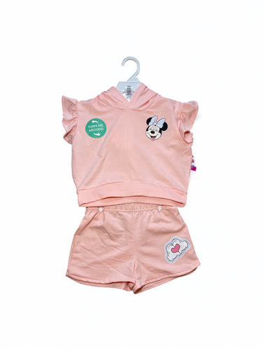 2pc Minnie  pink hoodie girl set