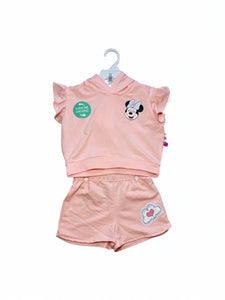 2pc Minnie  pink hoodie girl set
