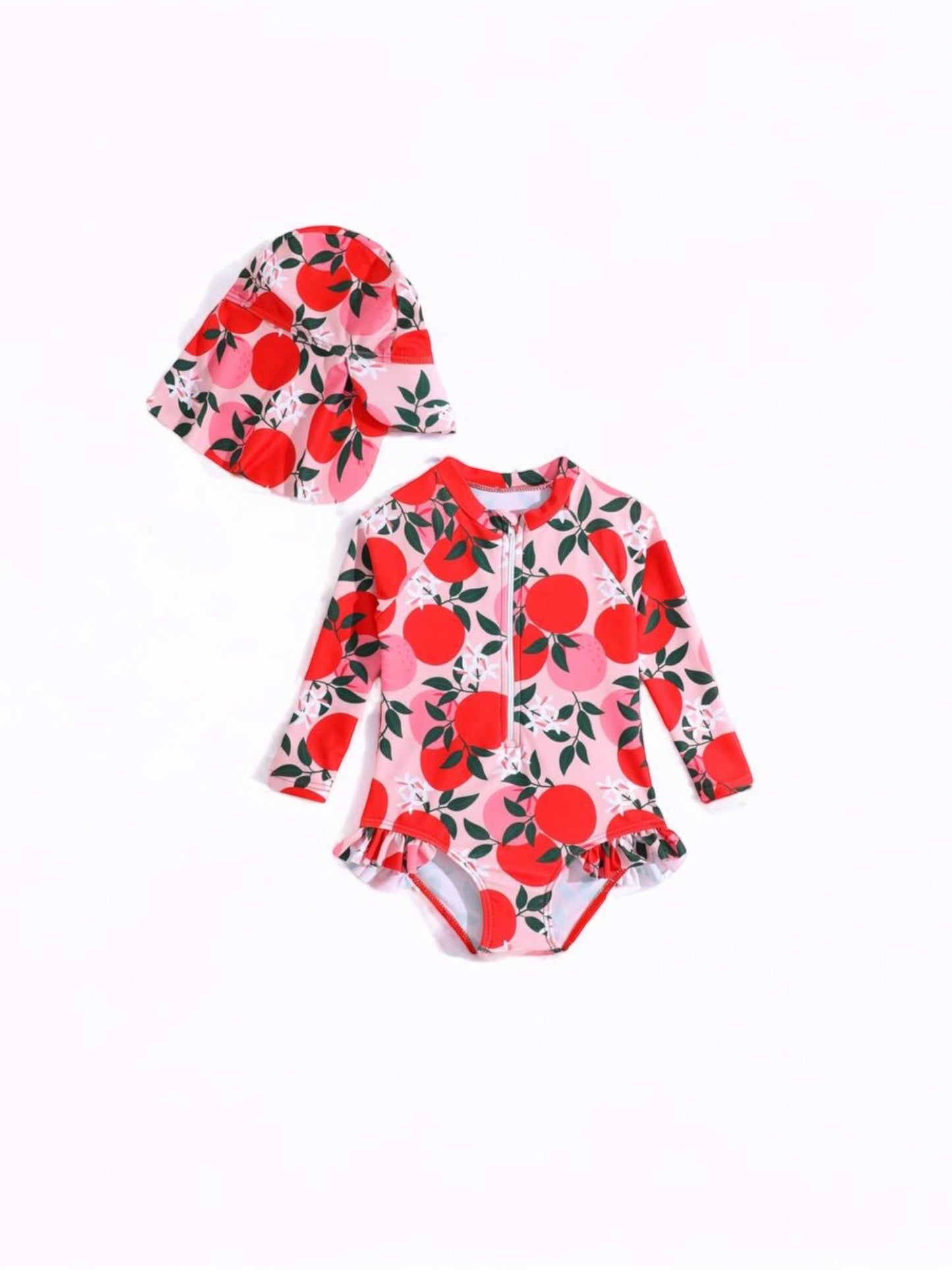 Red strawberry 2pc girl  baby swimsuit