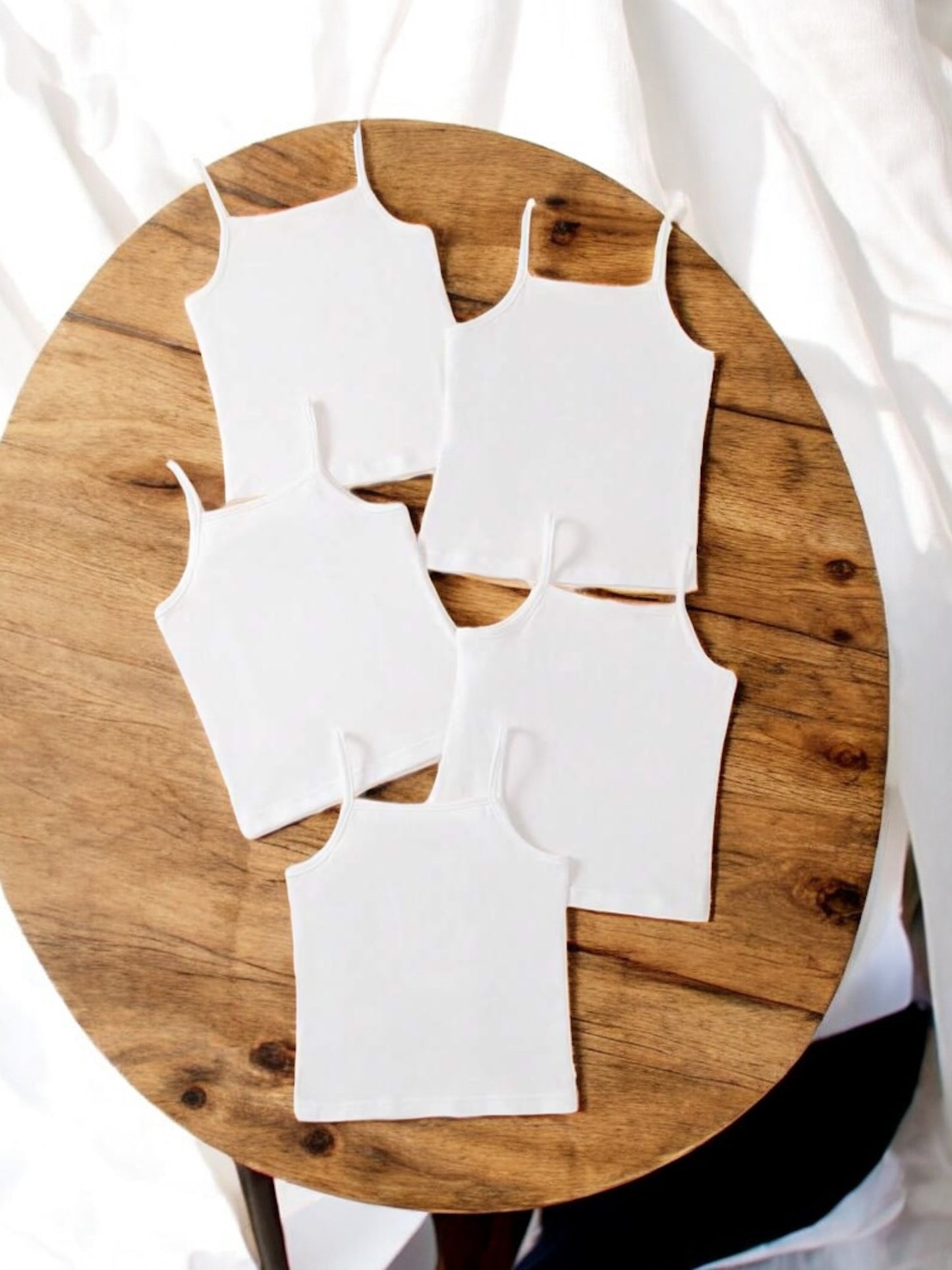 5pc girls white tank