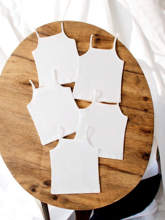 5pc girls white tank