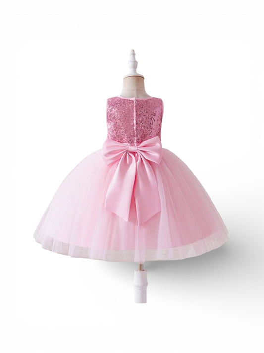Baby Pink sequins girls tulle dress