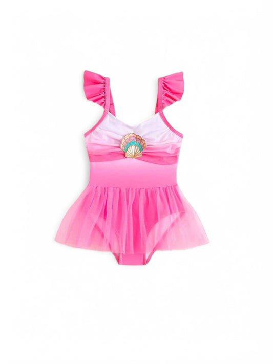 Pink mermaid girl swimsuit