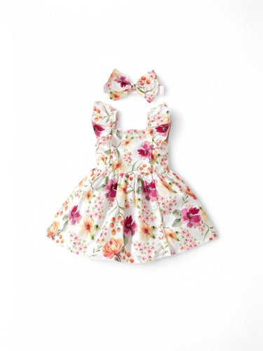Hibiscus baby dress with headband