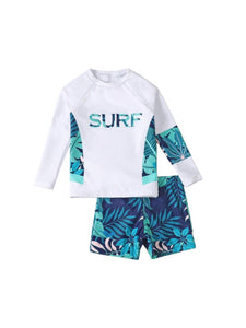 Surf tropical mini leaf print boy swimsuit