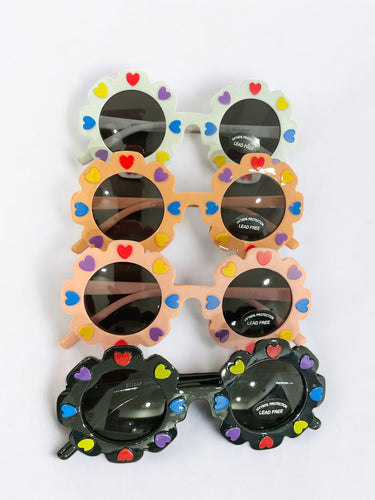 Heart print toddler girl sunglasses