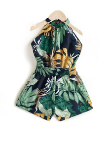Tropical pre teen girl romper