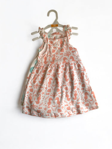 Seashell & seahorses baby dress set 2025