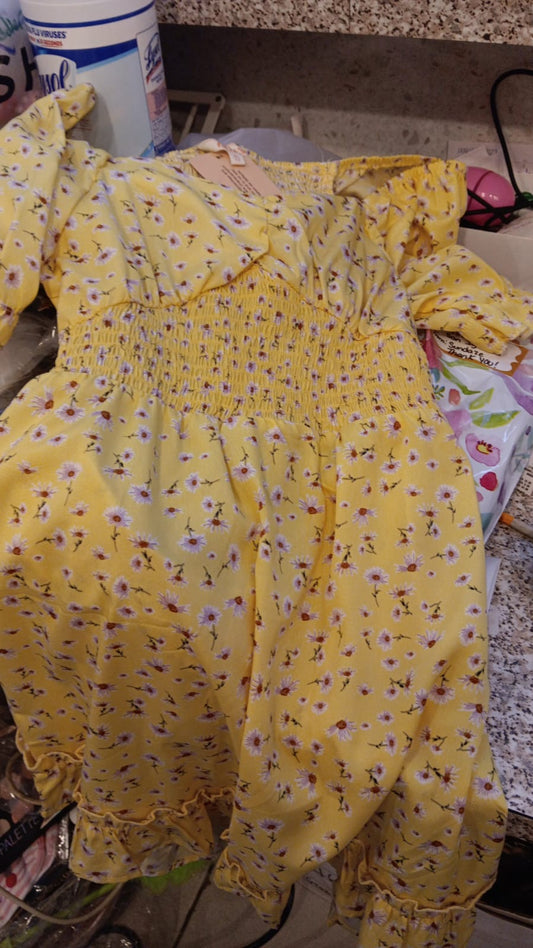 Yellow floral dress