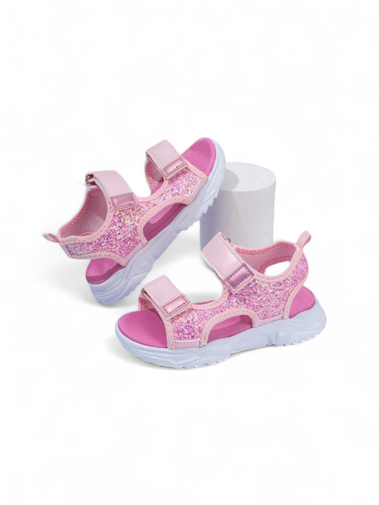pink sparkly Velcro girl sandals
