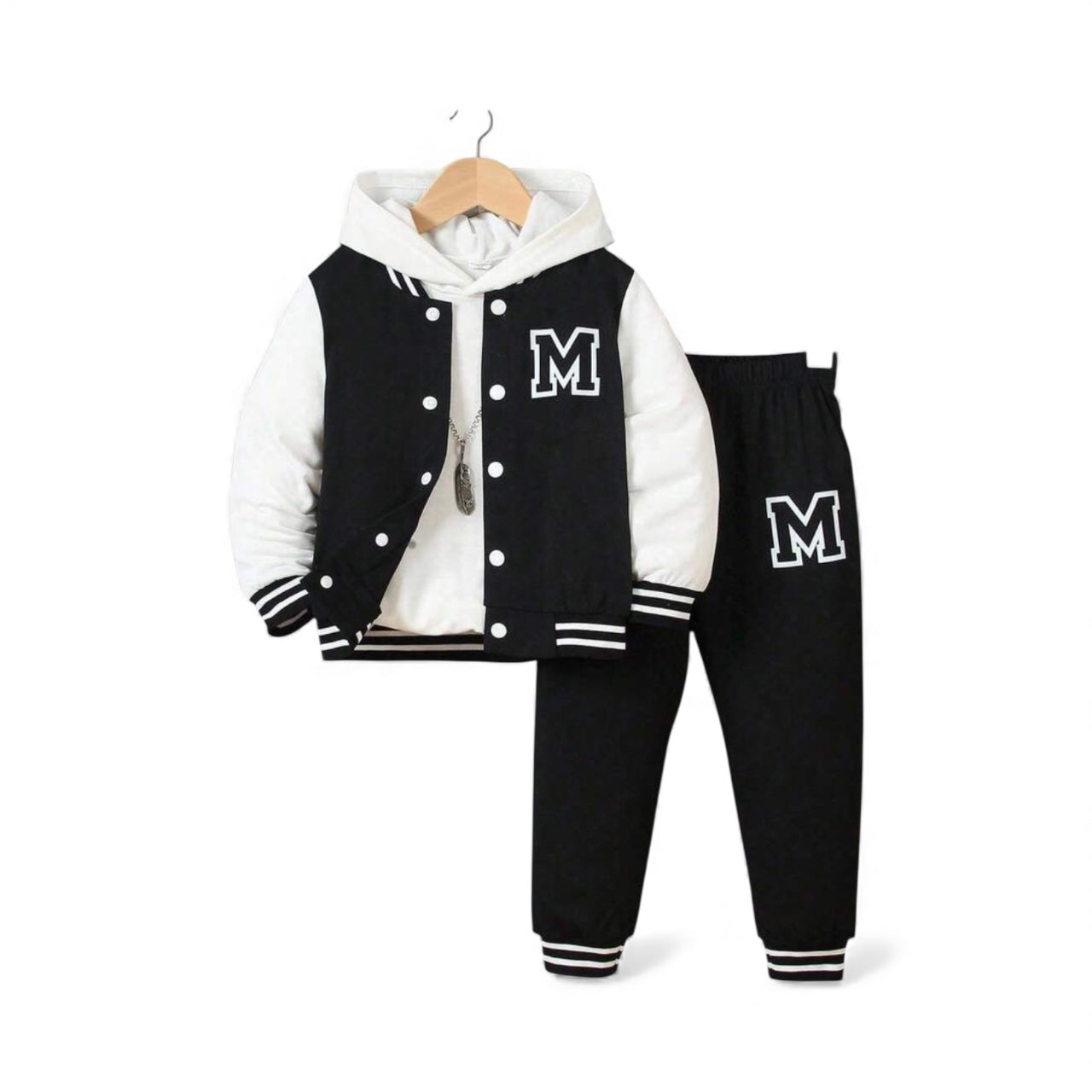 White and black jersey boy sweats 2 pc set (m)