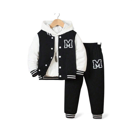 White and black jersey boy sweats 2 pc set (m)