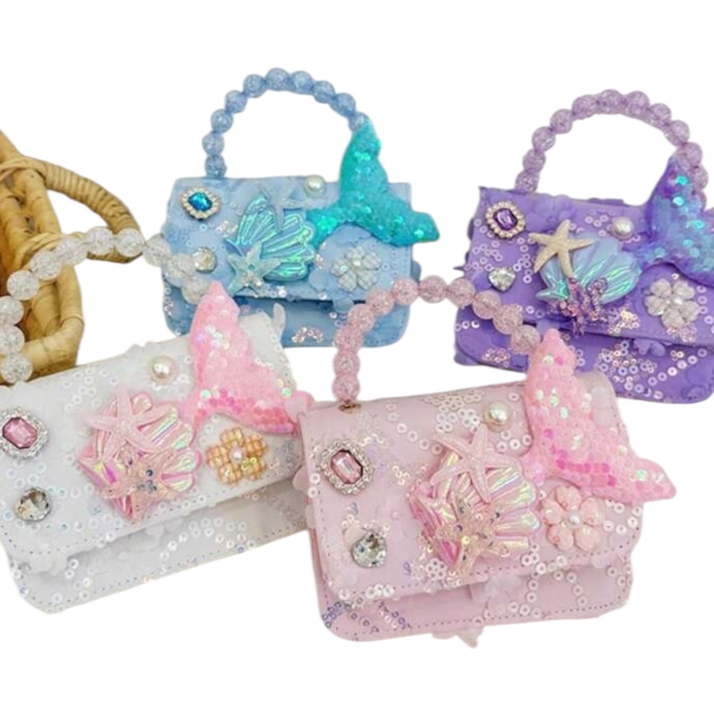 Mermaid with pearl girl purse 2k6