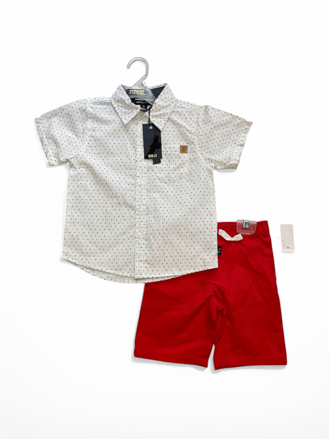 American hawk red pants  with shirt boys set