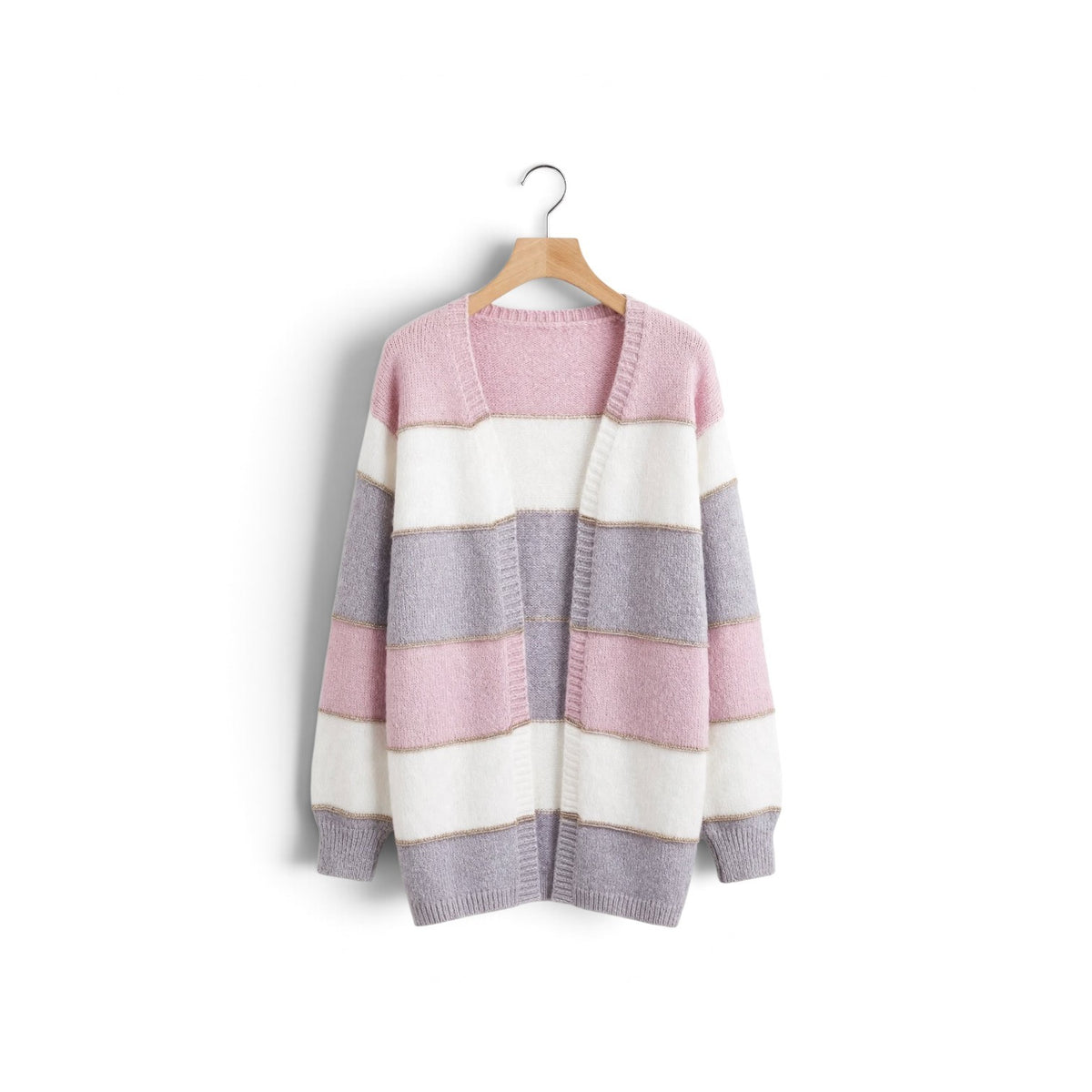Girls Pink & white long cardigan