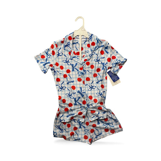 Cherry blue 2pc girls pj