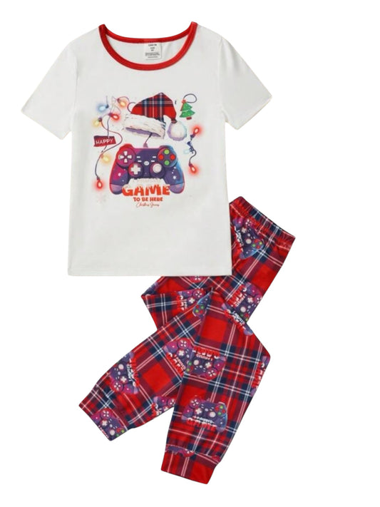 Game to be here boys Christmas pj