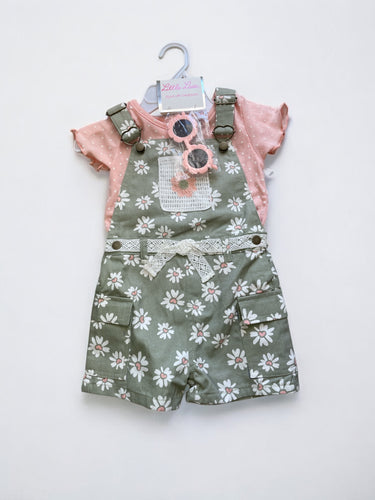 Little lass 3 pc girl set including sunglasses orange & green