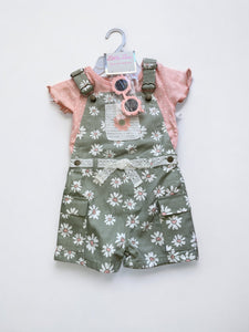 Little lass 3 pc girl set including sunglasses orange & green