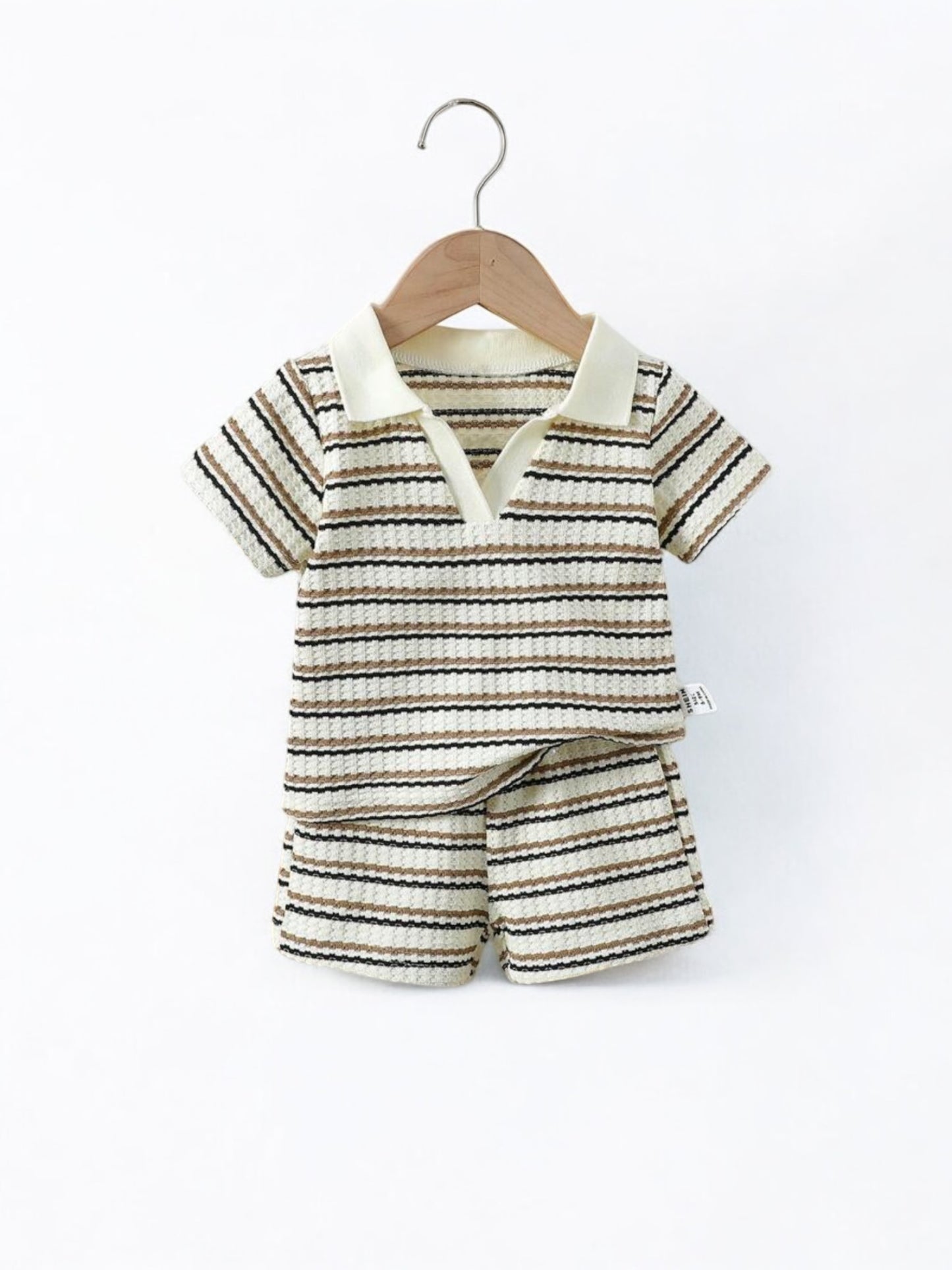 Stripe beige 2pc baby set