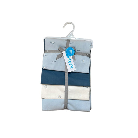 Blue receiving baby blanket set