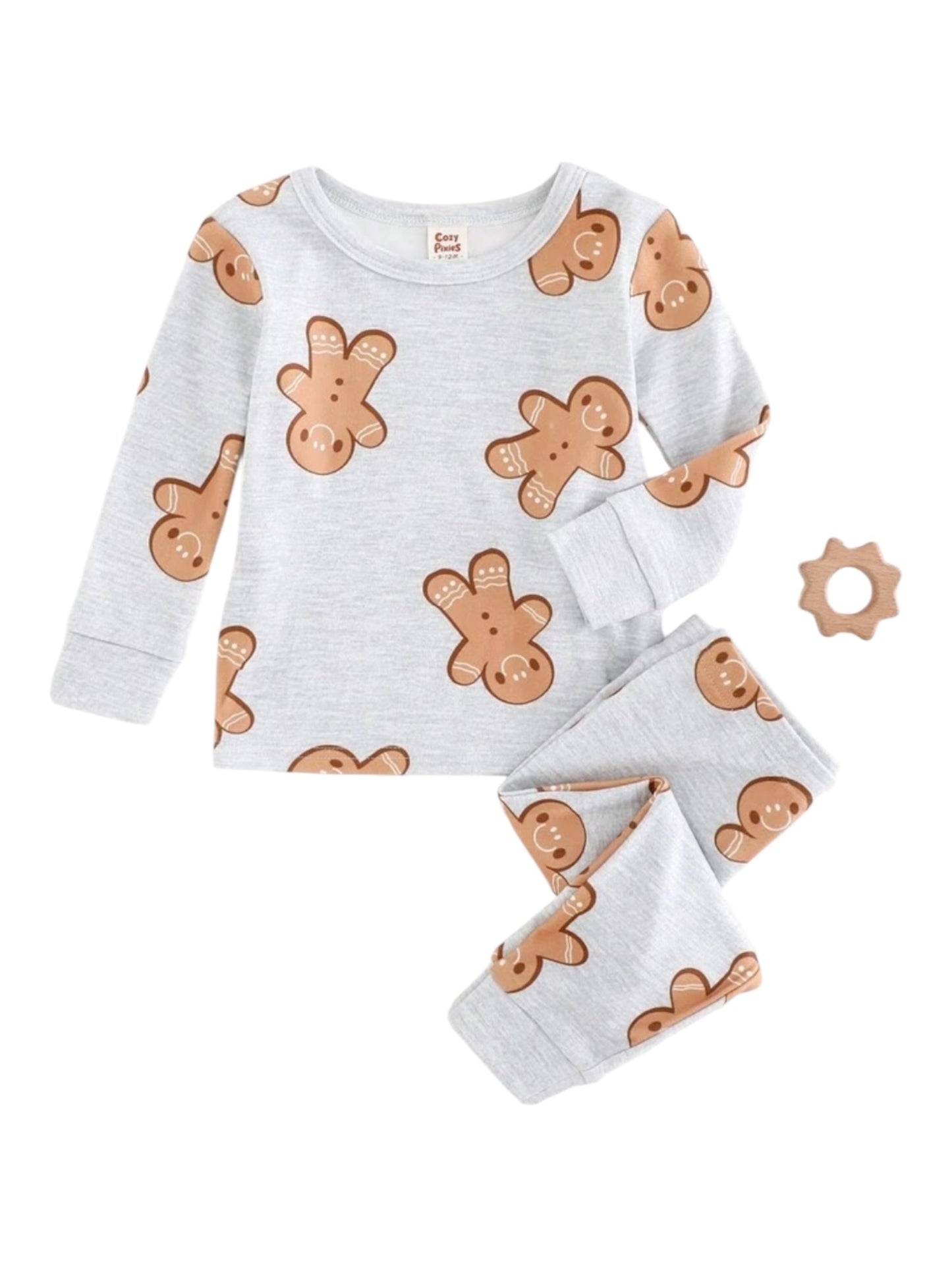 Grey gingerbread man boys pj