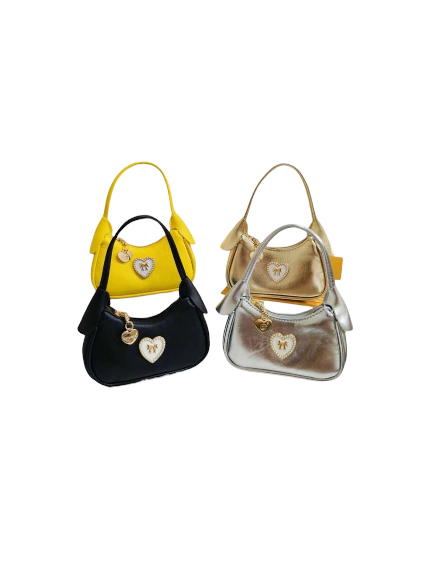 Purse heart with pearl bow
