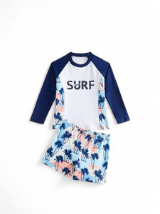 Surf palm tree print boy swimsuit