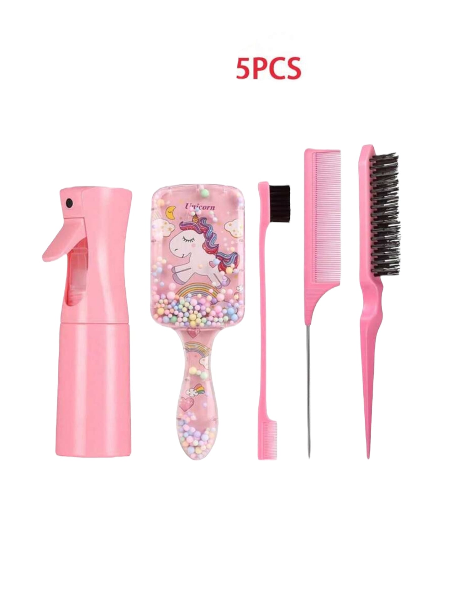 Detangling brush , comb & spray hair set