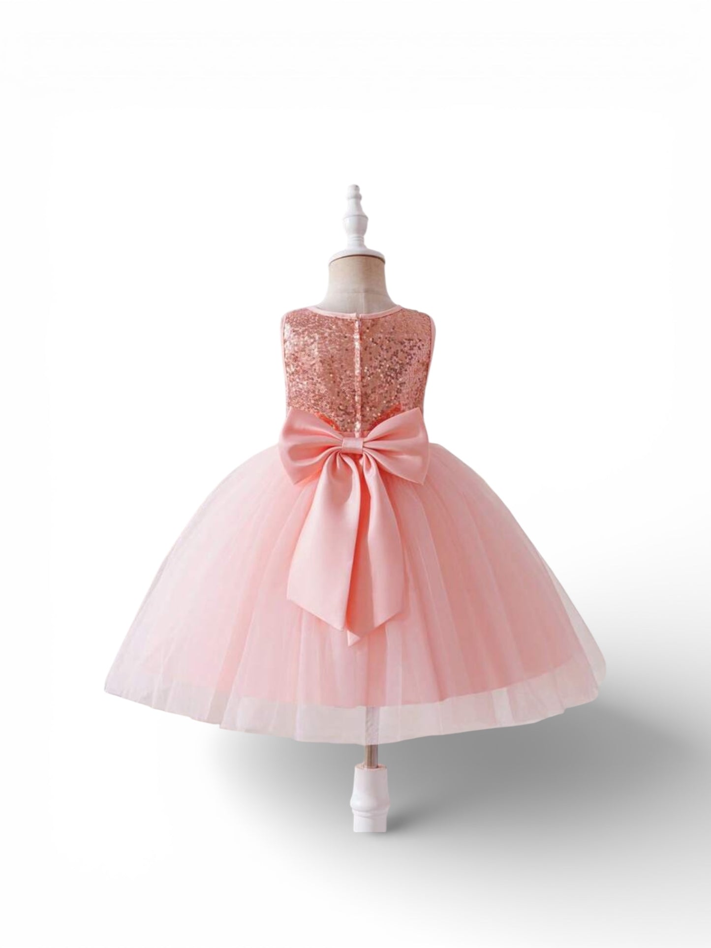 Peach pink girls tulle dress