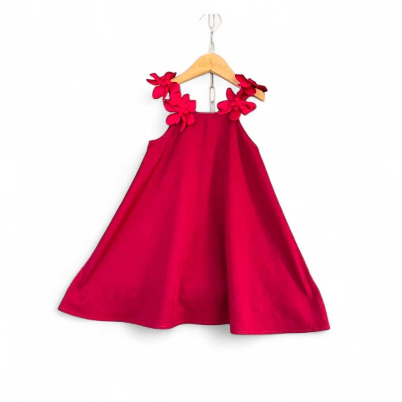 Red floral Christmas girl dress