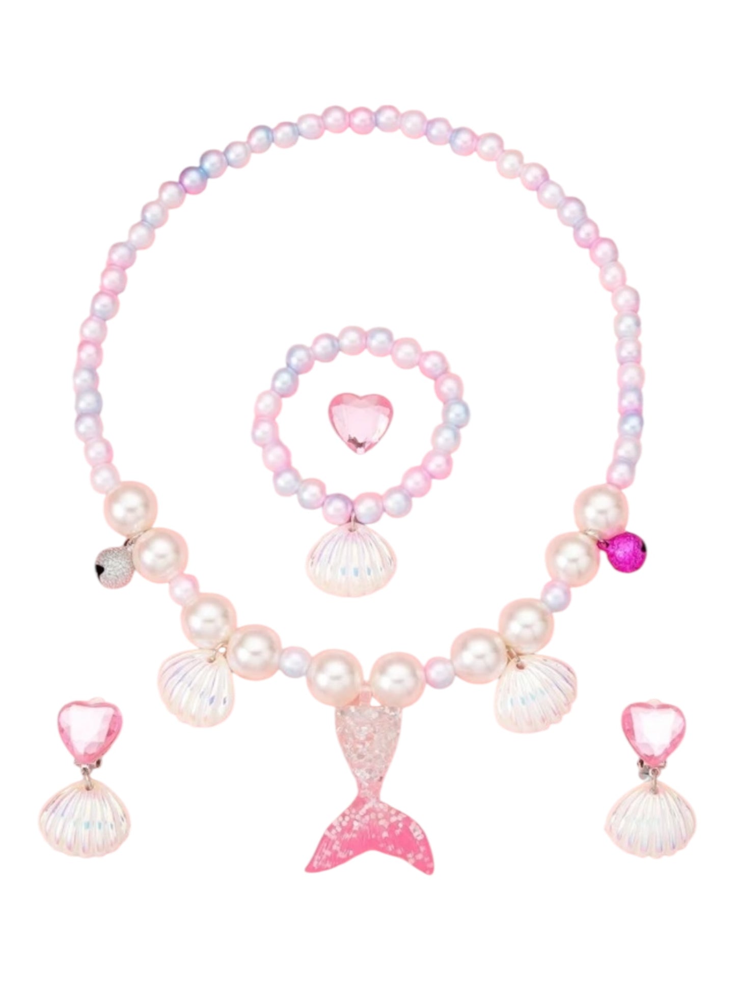 Mermaid tail pearl jewelry set