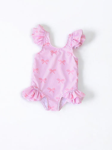 Lil pink bow baby swimsuit