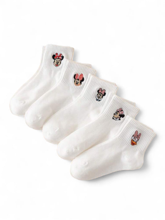 Disney girls white socks 5 pairs