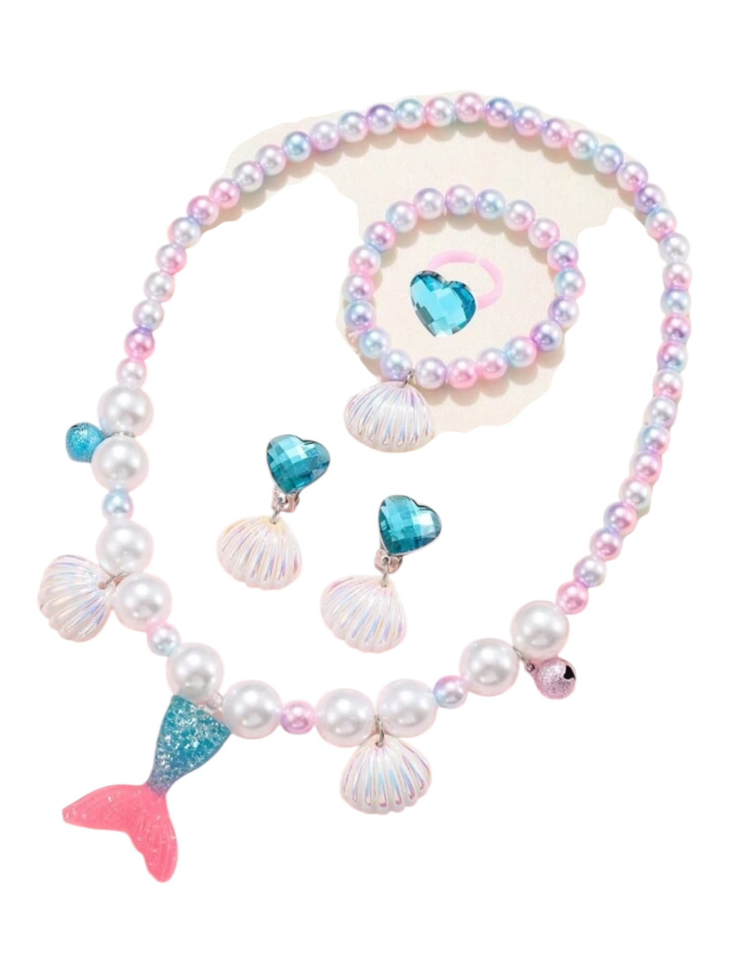 Mermaid tail pearl jewelry set