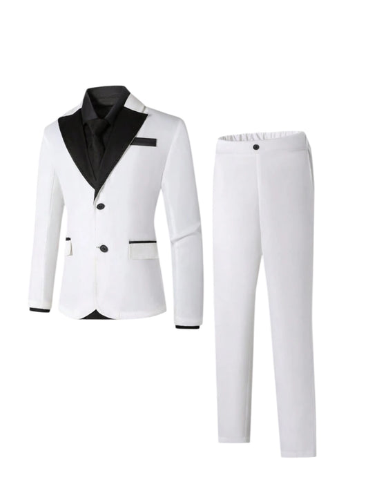2pc white blazer and pants boys formal set