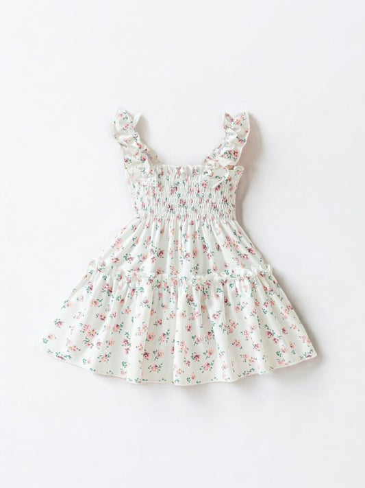 Floral white girl dress