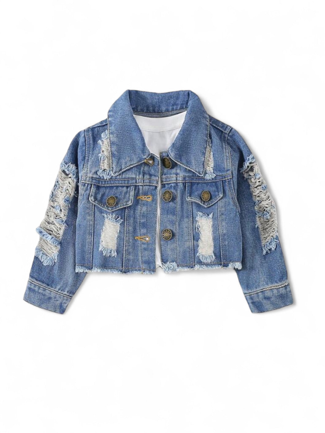 Ripped girls jeans jacket 2k5