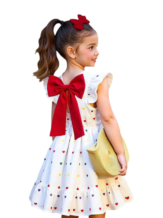 Valentine white heart dress