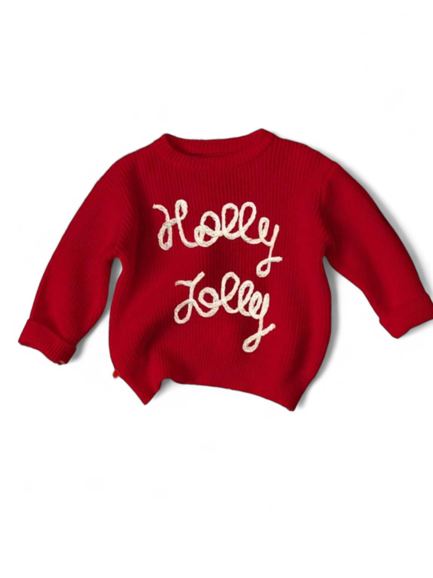 Holly jolly red baby sweater