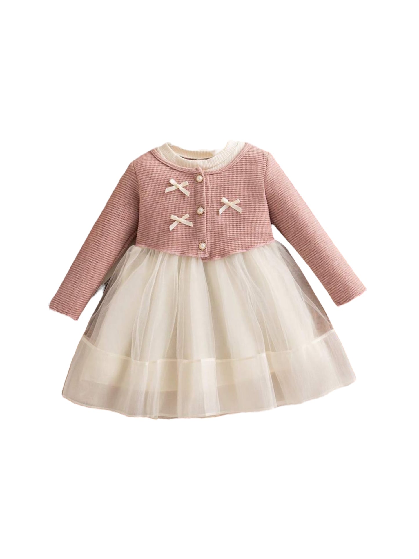 Baby pink & white jacket dress