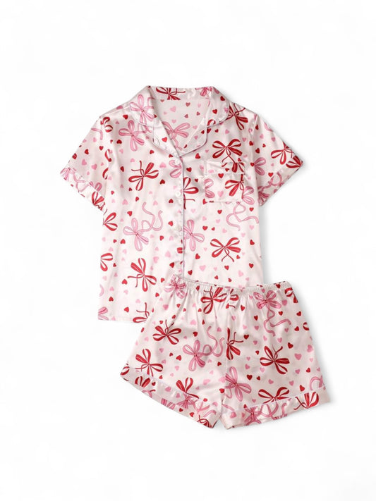 Red bows teen girls pj