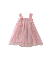 Baby doll pink floral girl dress