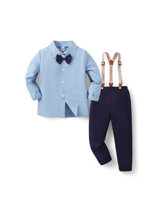Blue boys suspender formal set 2k