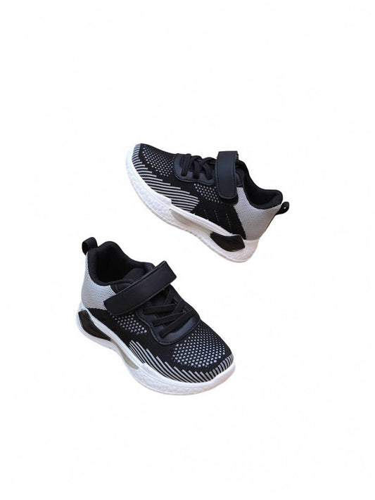Black & white Velcro strap sneakers