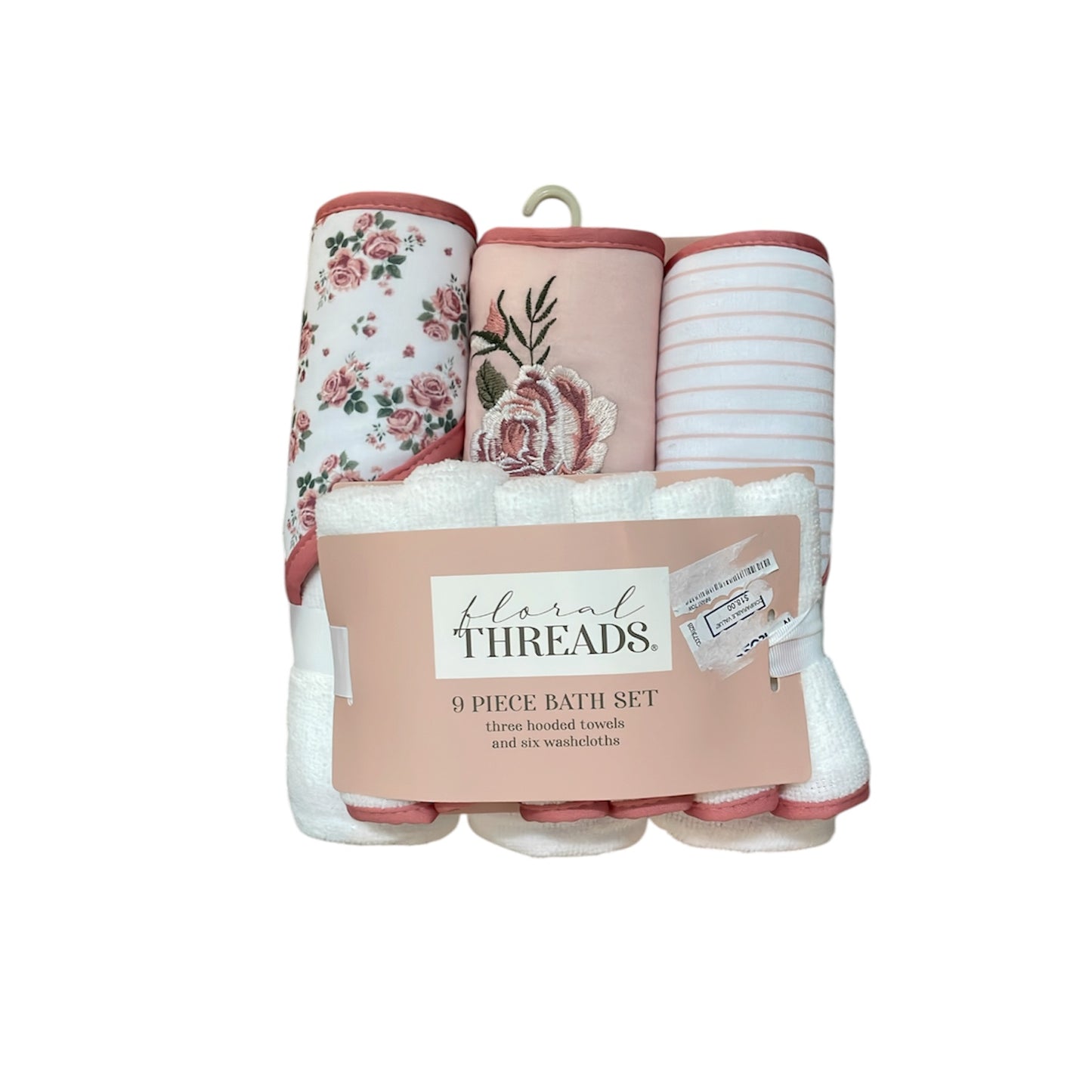 Floral threads pc baby tow & washcloth set