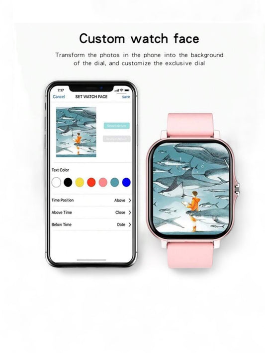 Pink smart watch