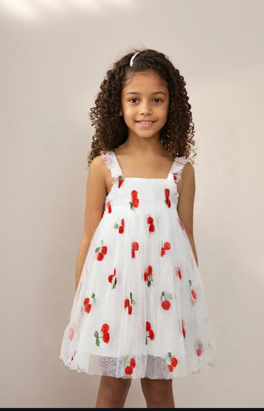 Cherry mesh girl dress