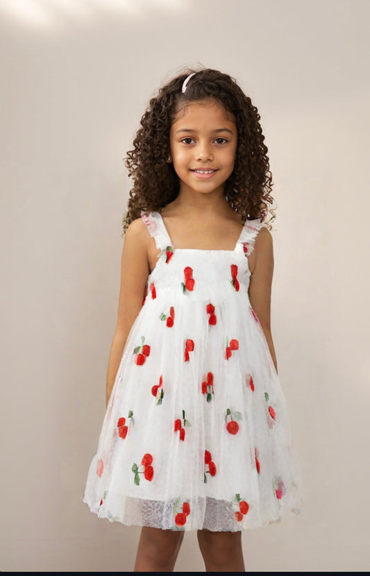 Cherry mesh girl dress